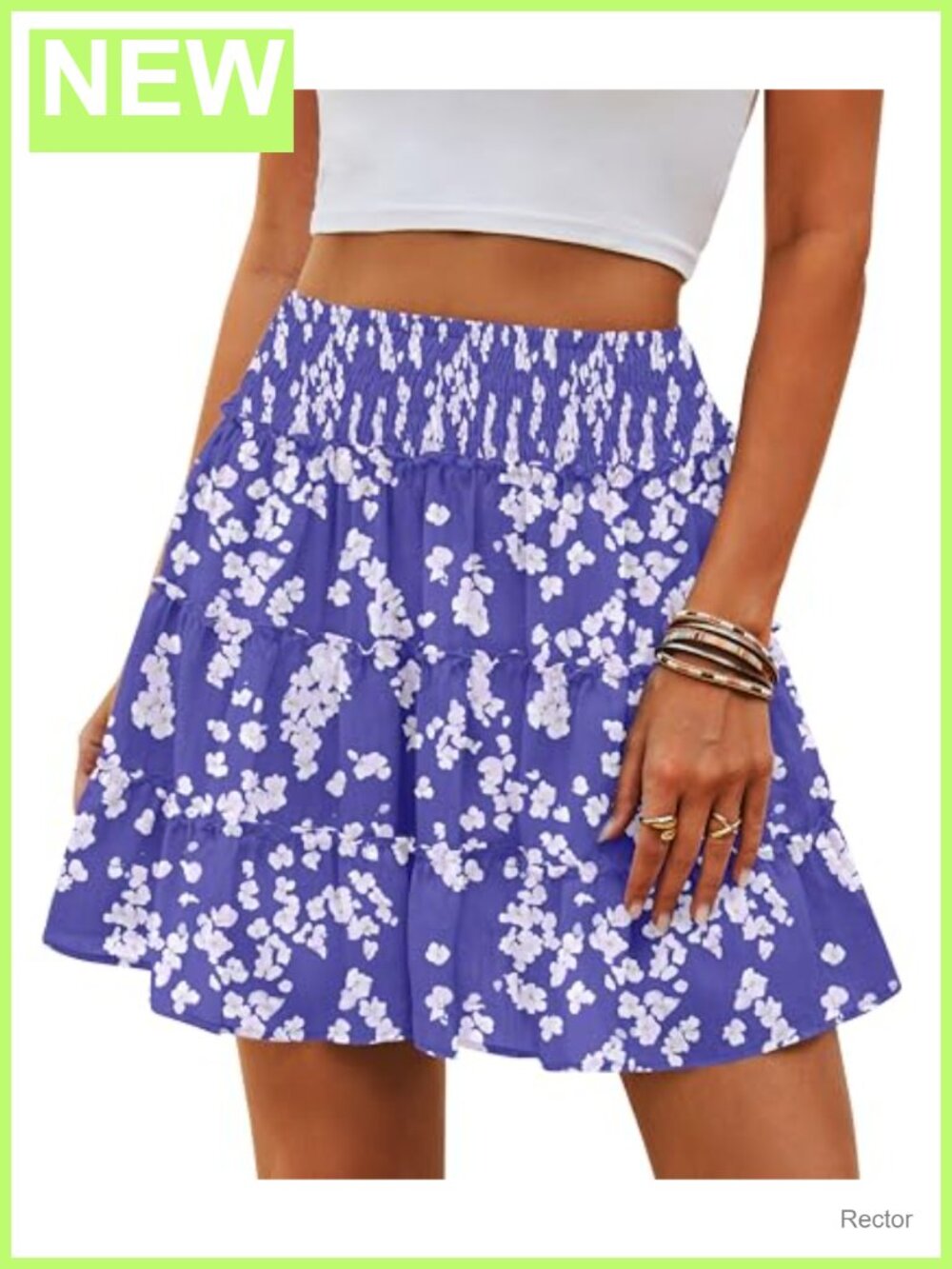 Womens Flowy Mini Skirt with Shorts Ruffle High Waisted Tiered A-Line Skort